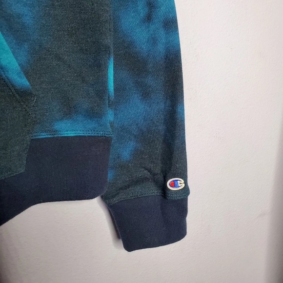 Champion blue & black Medium tie dye hoodie - Picture 3 of 4
